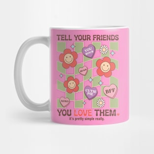 Tell Your Friends You Love Them. XOXO BFF You Rock Cutie Pie Valentines Day Mug